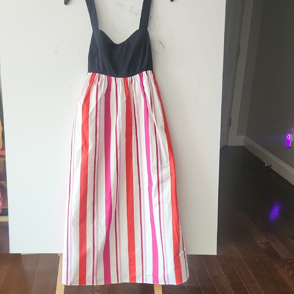 NWT Kate Spade Striped Maxi Dress with Black Bodice